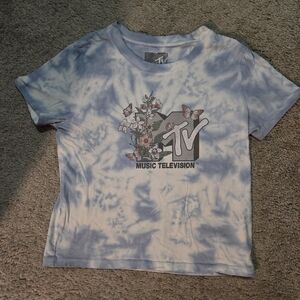 Tie-Dye Blue and White T-Shirt